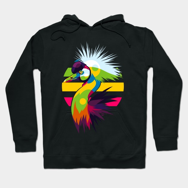 Grey Crowned Crane Bird Hoodie by wpaprint